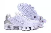 nike shox femme pas cher nouveaux  tl 6 zoom white silver